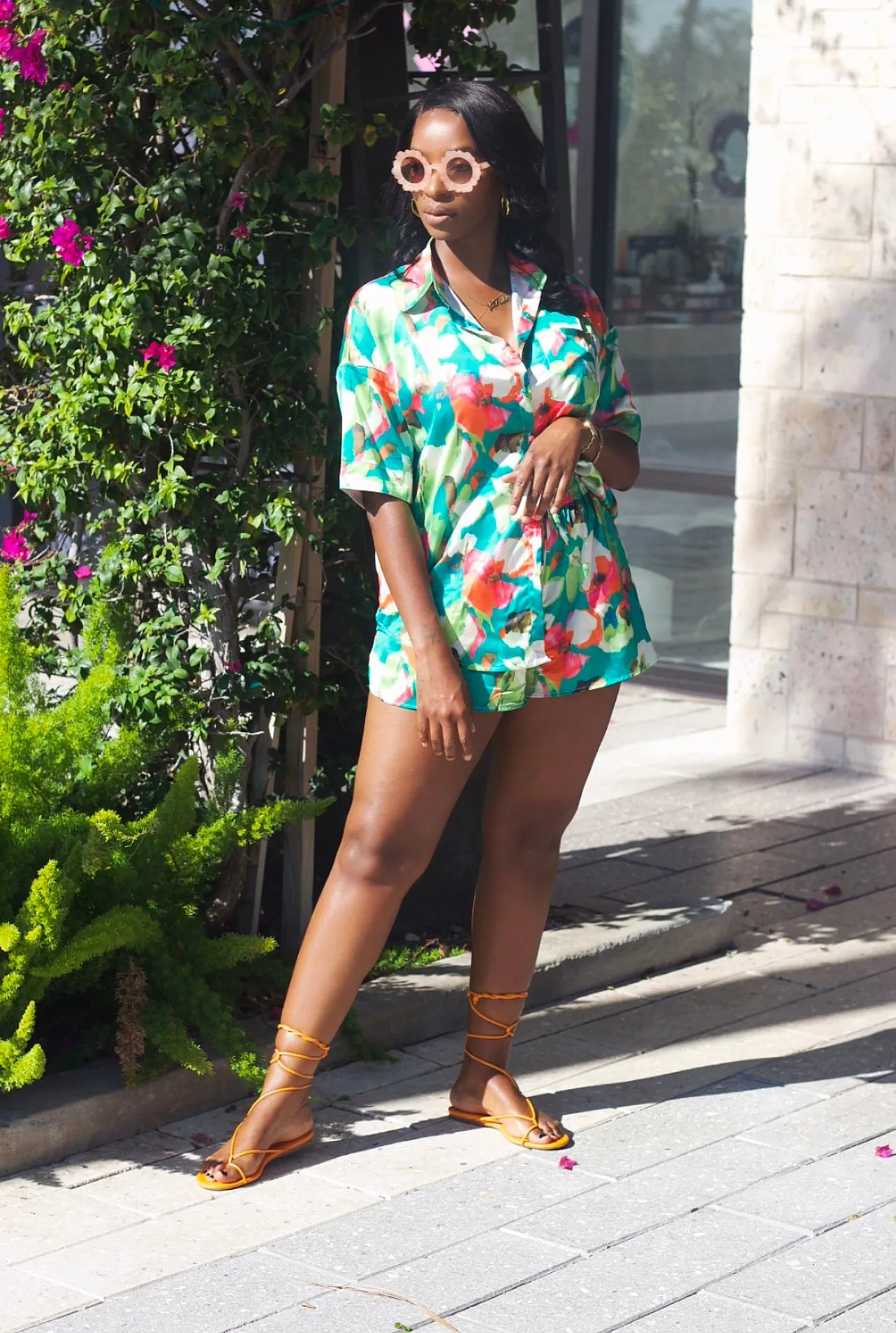 2 Piece Floral Short Set